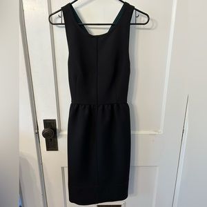 Maeve Black Textured Open-Back Crossover Dress